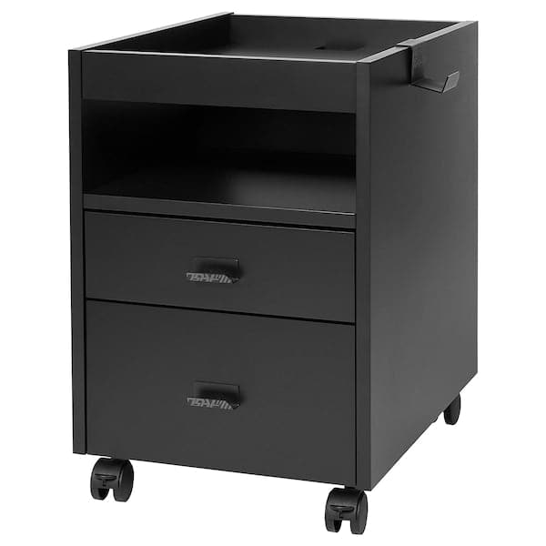 UPPSPEL - Drawer unit on castors, black, 40x58 cm