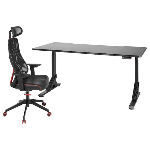 UPPSPEL / MATCHSPEL Gaming Desk and Chair - Black ,