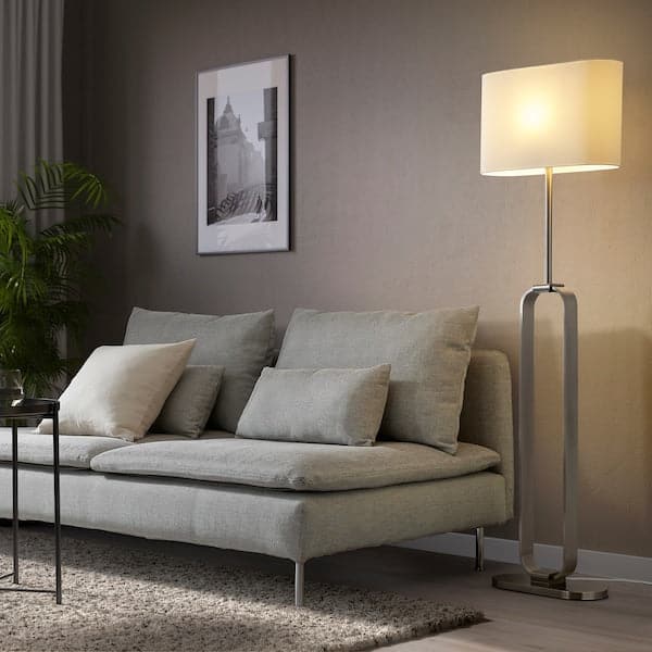 Ikea UPPVIND Floor lamp - nickel-plated/white 150 cm