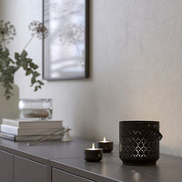 URSKILJA - Lantern for tealight, black, 11 cm - best price from Maltashopper.com 40509708