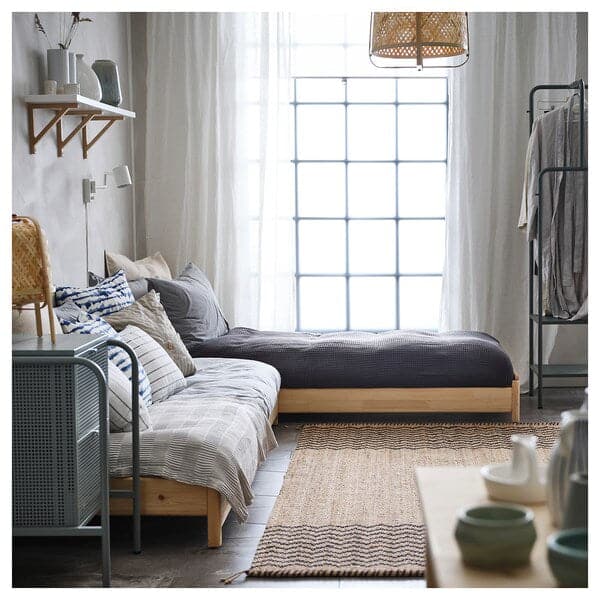 Ikea UTÅKER - Stackable bed with 2 mattresses, pine/Åfjäll rigid, , 80x200 cm