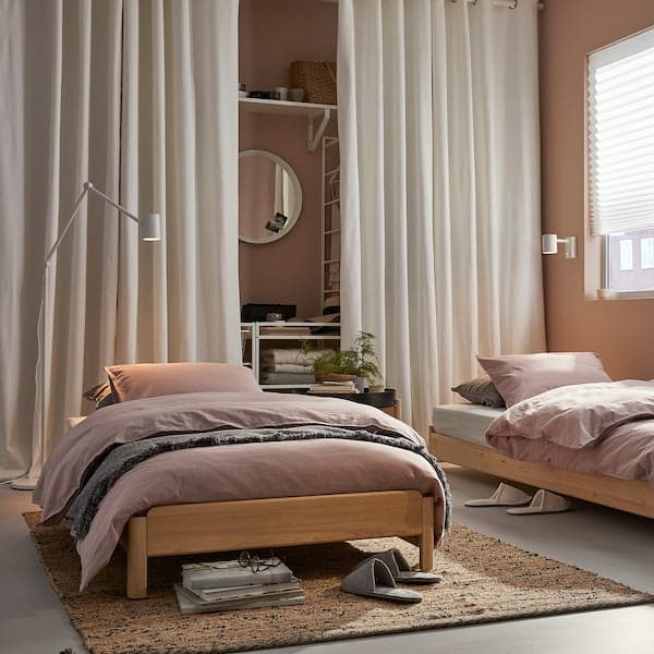 Ikea UTÅKER Stackable bed with 2 mattresses - pine/Vannareid extra rigid 80x200 cm , 80x200 cm