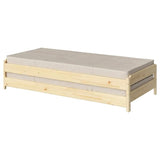 UTÅKER stackable bed with 2 mattresses, pine/Vannareid extra firm, 80x200 cm, 2 pack