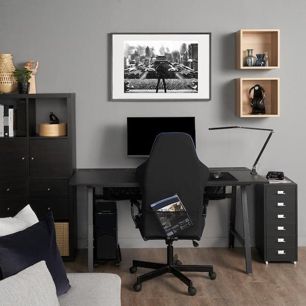 UTESPELARE / HELMER Desk, chair and chest of drawers - black