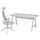 UTESPELARE / MATCHSPEL - Gaming desk and chair, ash/light grey effect ,