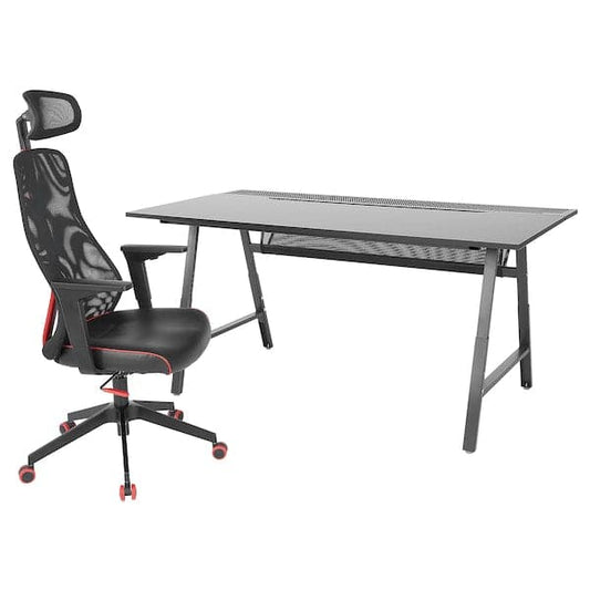 Ikea UTESPELARE / MATCHSPEL Gaming Desk & Chair - Black ,