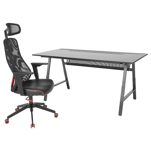 UTESPELARE / MATCHSPEL Gaming Desk & Chair - Black ,