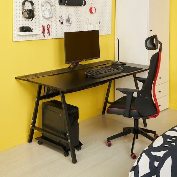 Ikea UTESPELARE / MATCHSPEL Gaming Desk & Chair - Black ,