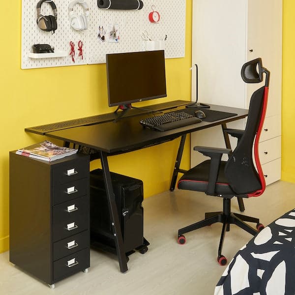 Ikea UTESPELARE / MATCHSPEL Gaming Desk/Chair/Chest of Drawers - Black ,