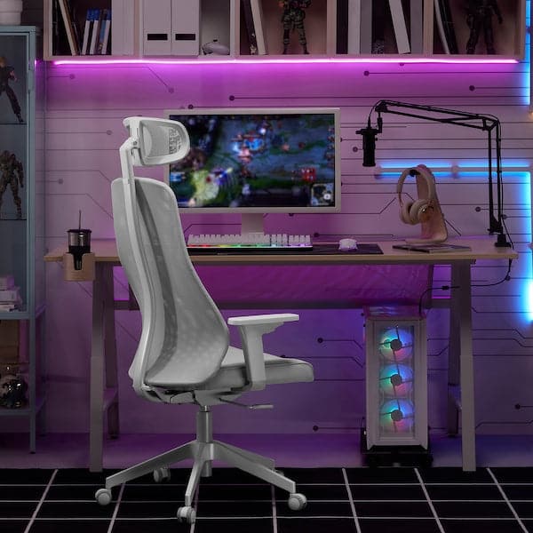 Ikea UTESPELARE - Gaming desk, ash effect/grey, 160x80 cm