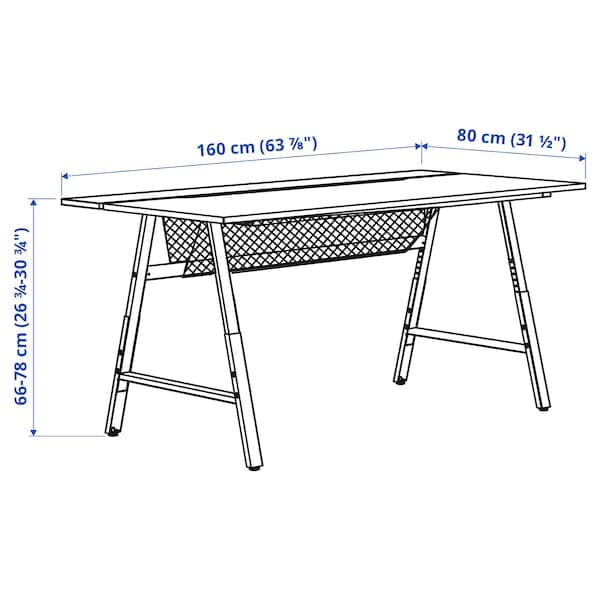 Ikea UTESPELARE - Gaming desk, black, 160x80 cm