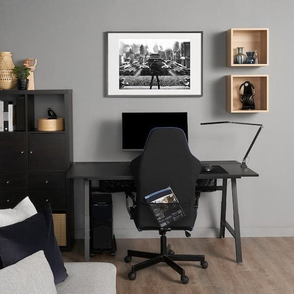 UPPSPEL / GRUPPSPEL scrivania e sedia da gaming, nero/grigio, 180x80 cm -  IKEA Italia