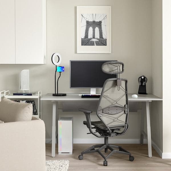 UTESPELARE / STYRSPEL - Gaming desk and chair, gray