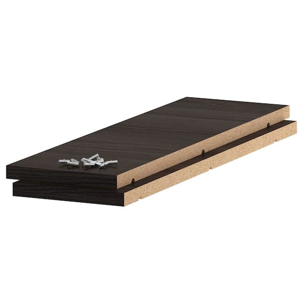 UTRUSTA - Shelf, wood effect black, 20x60 cm - best price from Maltashopper.com 80205615