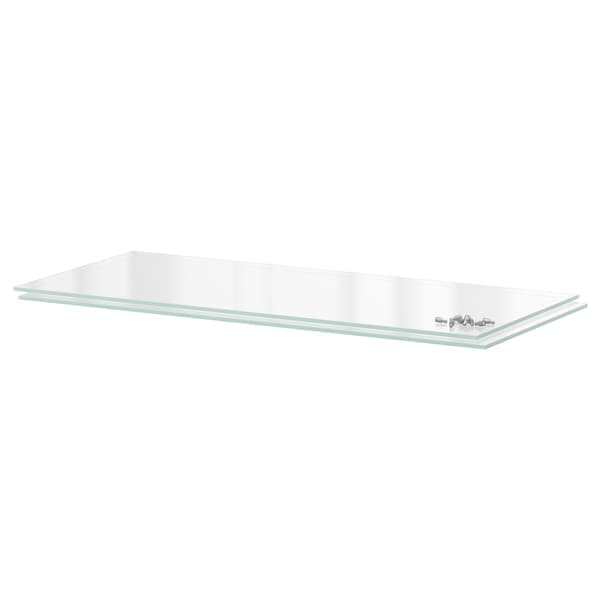 UTRUSTA - Shelf, glass, 80x37 cm - best price from Maltashopper.com 20205604