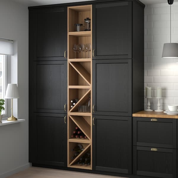 Ikea VADHOLMA - Wine shelf, brown/stained ash, 40x37x40 cm