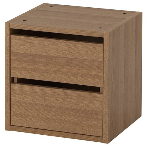 VADHOLMA - Drawer unit, brown/stained ash, 40x37x40 cm