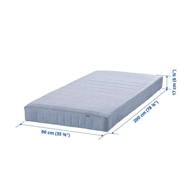 Ikea VADSÖ Spring mattress - extra rigid/light blue 90x200 cm , 90x200 cm