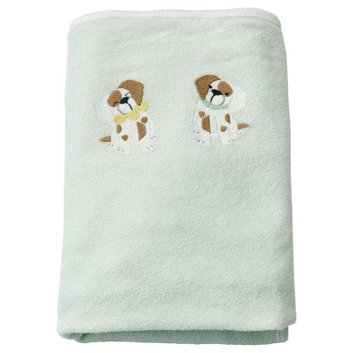 VÄDRA - Cover for babycare mat, puppy pattern/light green, 48x74 cm