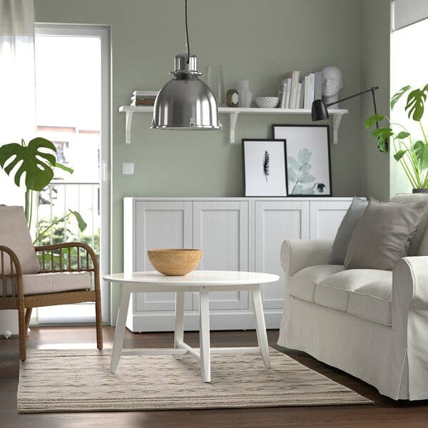 Ikea VÄGNÄT - Rug, flatwoven, off-white grey/handmade, 133x195 cm