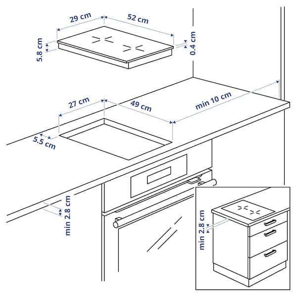 Ikea VÄLBILDAD - Induction hob, IKEA 300 black, 29 cm