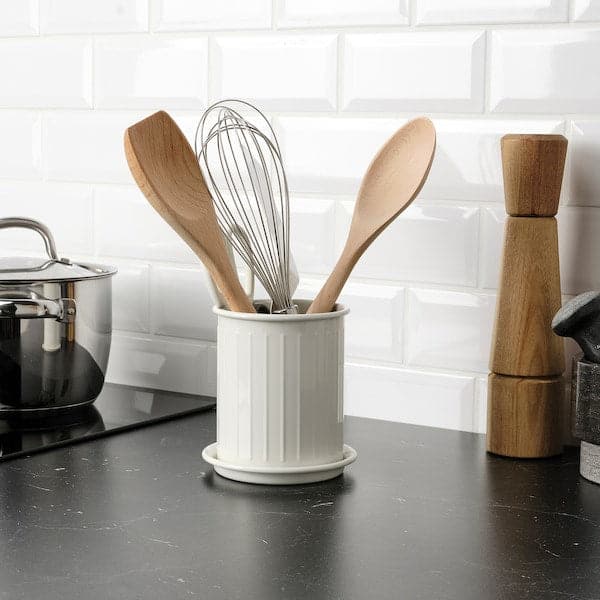Ikea VÄLVÅRDAD - Cutlery stand, beige/galvanised, 13 cm
