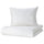 VÄNKRETS duvet cover and pillowcase, check pattern white/yellow, 150x200/50x80 cm