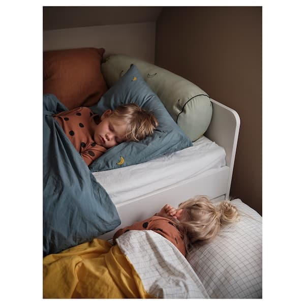 VÄNKRETS - Duvet cover and pillowcase, check pattern white/yellow, 150x200/50x80 cm - best price from Maltashopper.com 30507941