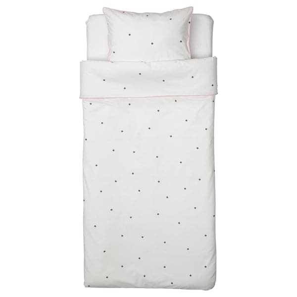 VÄNKRETS - Duvet cover and pillowcase, dot pattern white/pink, 150x200/50x80 cm - best price from Maltashopper.com 50504729