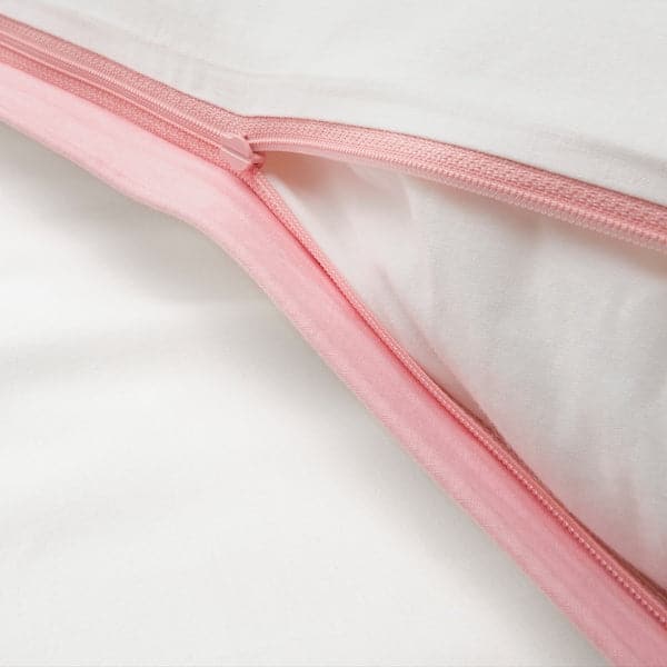 Ikea VÄNKRETS - Duvet cover and pillowcase, dot pattern white/pink, 150x200/50x80 cm
