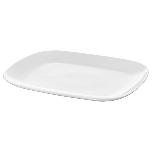 VÄRDERA - Plate, white, 31x26 cm