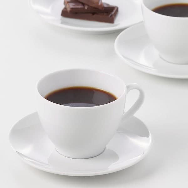 Ikea VÄRDERA - Coffee cup and saucer, white, 20 cl