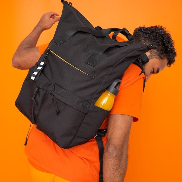 VÄRLDENS - Backpack, black, 31x15x49 cm/26 l - best price from Maltashopper.com 30487924