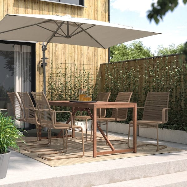 Ikea VÄSMAN - Chair with armrests, outdoor, brown