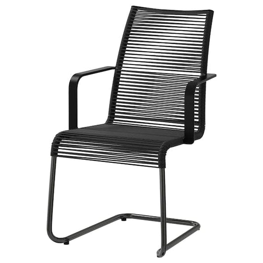 Ikea VÄSMAN - Chair with armrests, outdoor, black