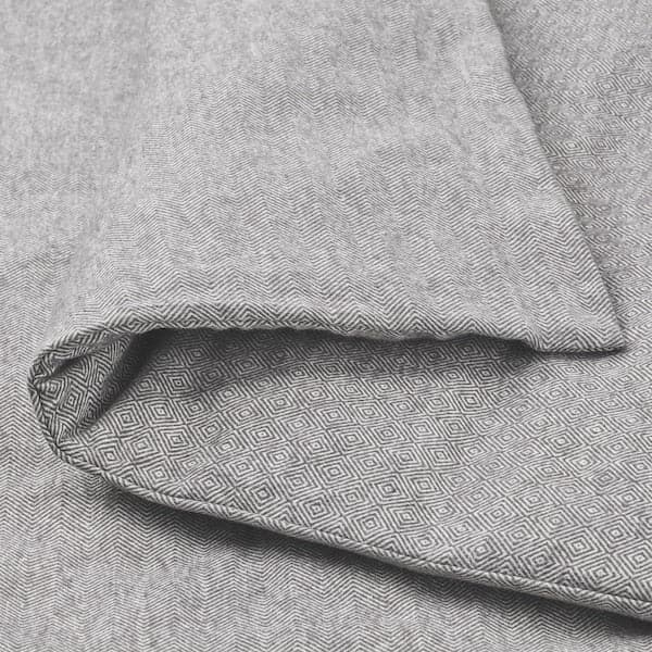 VÄSTKUSTROS Duvet cover and pillowcase - dark grey/white 150x200/50x80 cm , 150x200/50x80 cm - best price from Maltashopper.com 60500622