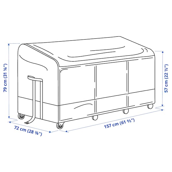 Ikea VÄTTERSÖ - Storage box, outdoor, dark grey, 156x72x79 cm