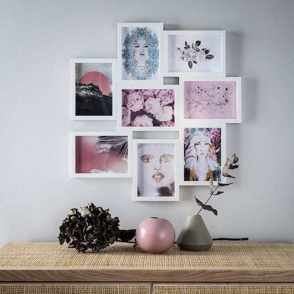 Ikea VÄXBO - Collage frame for 8 photos, white, 13x18 cm