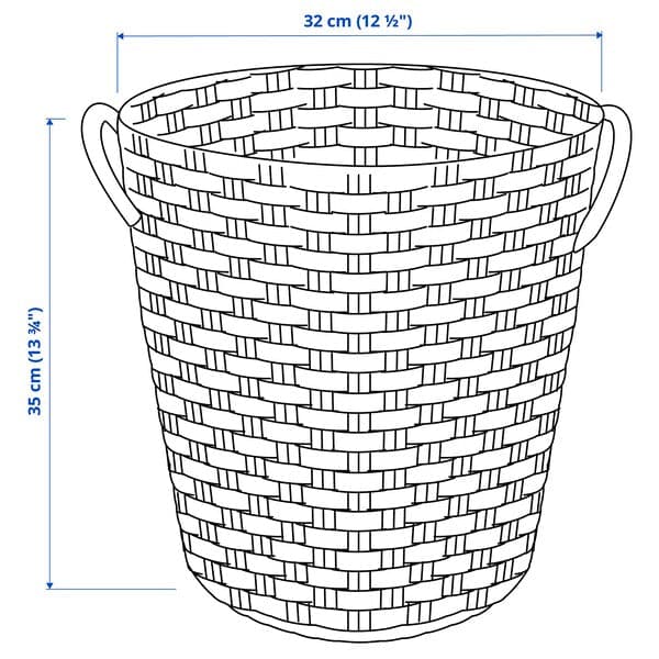 Ikea VÄXTHUS - Basket, rattan/handmade, 32x35 cm