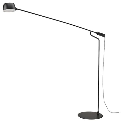 VÅGHÖJD - LED floor lamp, adjustable light intensity black ,