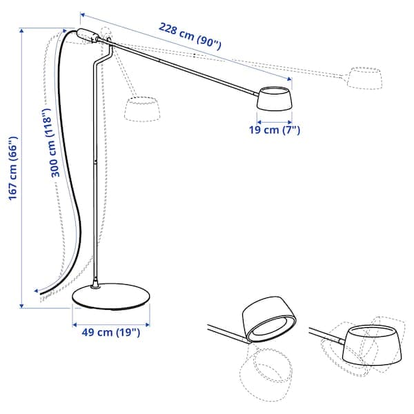 Ikea VÅGHÖJD - LED floor lamp, adjustable light intensity black ,