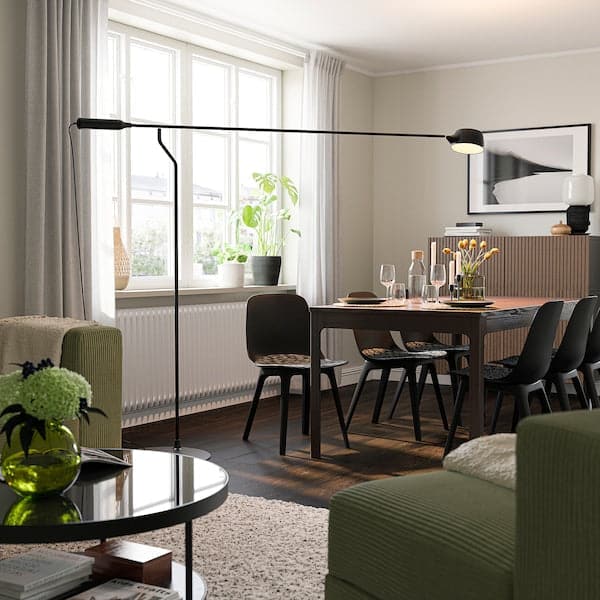 Ikea VÅGHÖJD - LED floor lamp, adjustable light intensity black ,