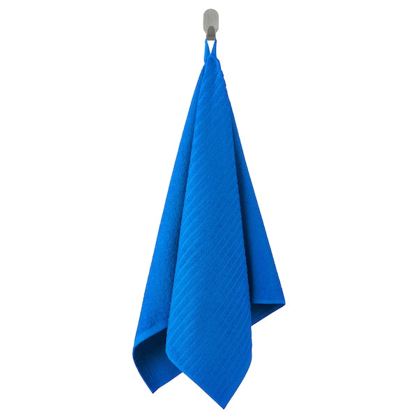 VÅGSJÖN - Hand towel, bright blue, 50x100 cm