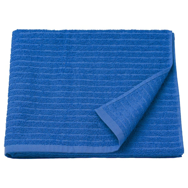 VÅGSJÖN - Bath towel, bright blue, 70x140 cm