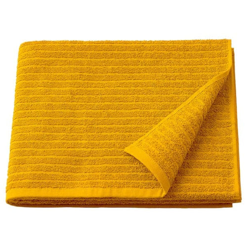 VÅGSJÖN - Bath towel, golden-yellow, 70x140 cm