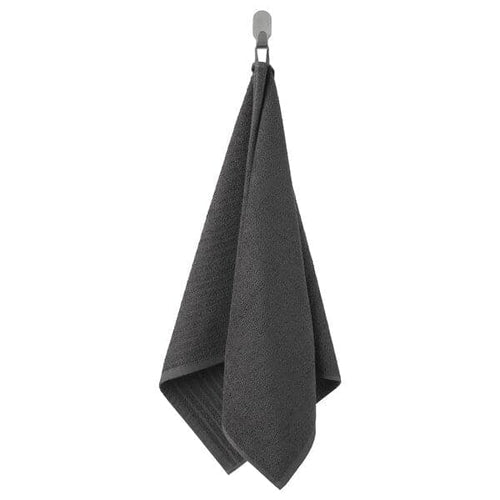 VÅGSJÖN - Hand towel, dark grey, 50x100 cm