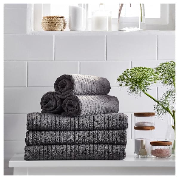 Ikea VÅGSJÖN - Hand towel, dark grey, 50x100 cm