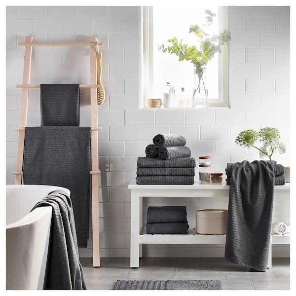 Ikea VÅGSJÖN - Hand towel, dark grey, 50x100 cm