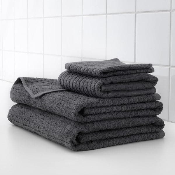 VÅGSJÖN - Hand towel, dark grey, 50x100 cm - best price from Maltashopper.com 00353619