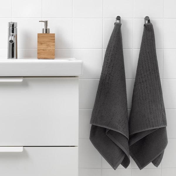 VÅGSJÖN - Hand towel, dark grey, 50x100 cm - best price from Maltashopper.com 00353619